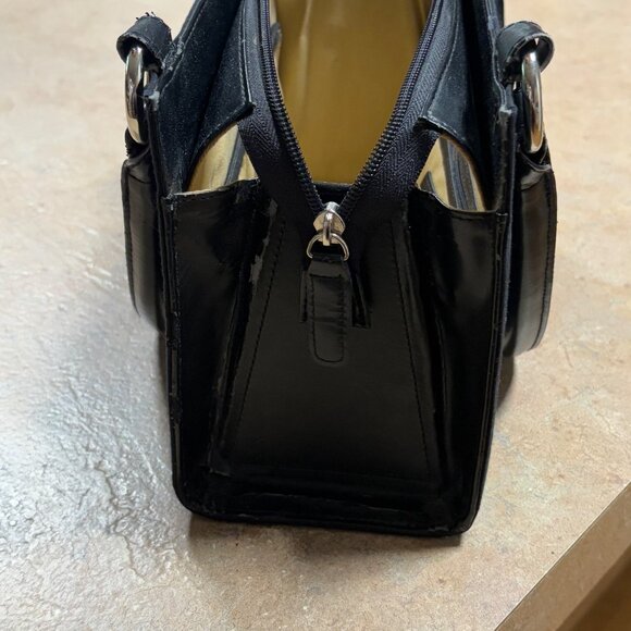 Vintage Miche Classic Base Bag Black Nylon & Leather Dual Handle Purse Zip Close - Picture 16 of 16